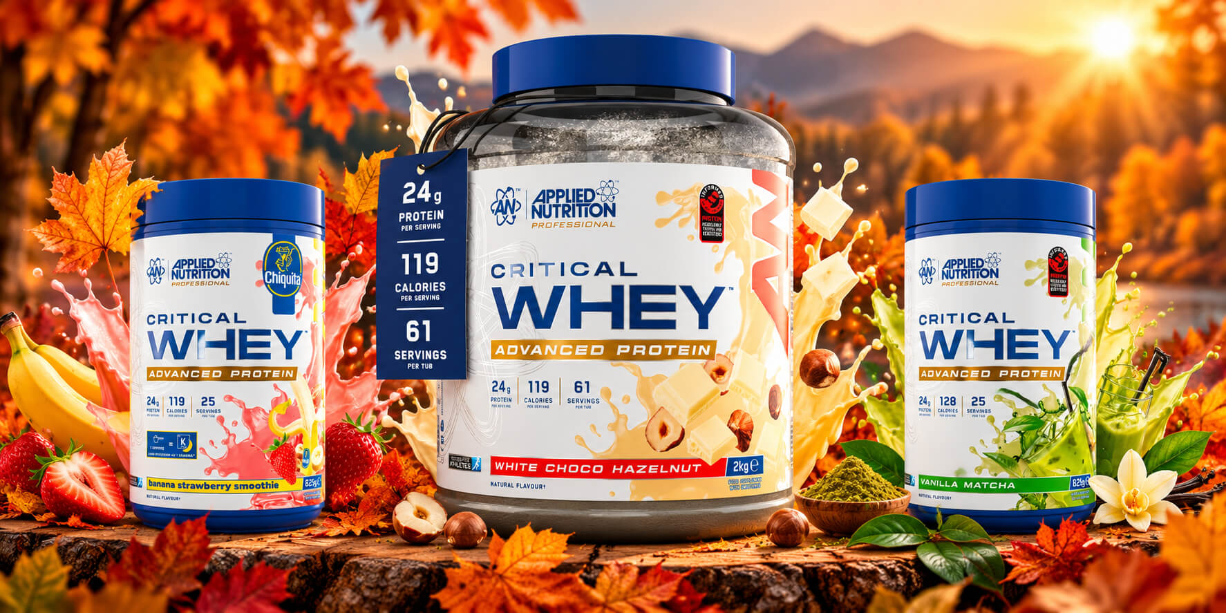 banniere automnale de la critcal whey applied nutrition proteine de lait